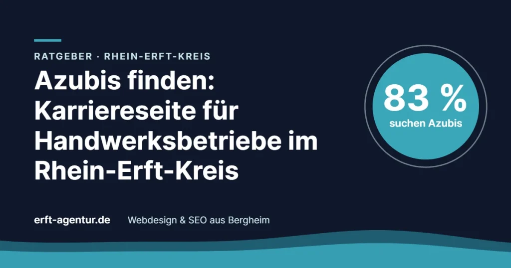 Titelbild: Azubis finden mit einer Karriereseite, Ratgeber für Handwerksbetriebe im Rhein-Erft-Kreis