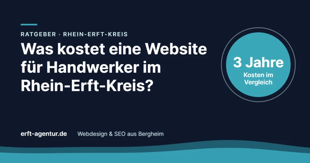 Titelbild: Was kostet eine Website für Handwerker im Rhein-Erft-Kreis? Kostenvergleich über drei Jahre